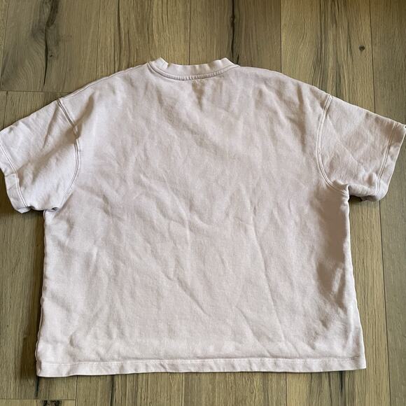 Zara Size Small Short Sleeve Pizza Graphic Crew Neck Pullover Sweatshirt Pink - Picture 9 of 9